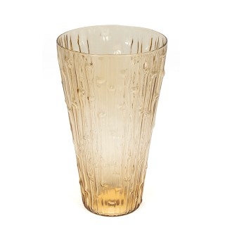 Vintage glazen vaas met bamboe look