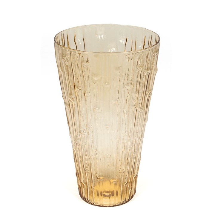 Vintage glazen vaas met bamboe look