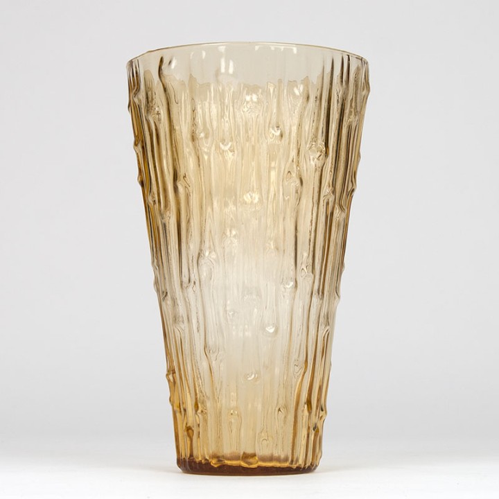 Vintage glass vase with bamboo look