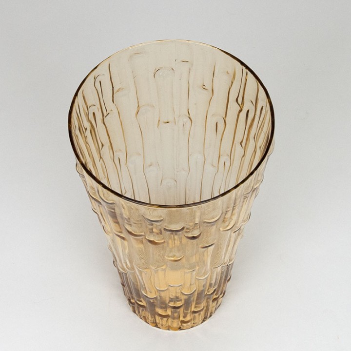 Vintage glass vase with bamboo look