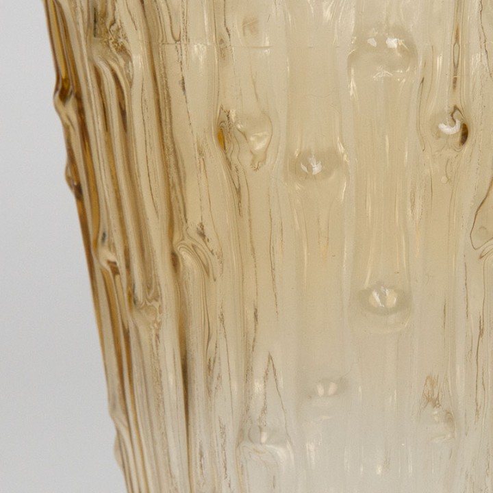 Vintage glass vase with bamboo look