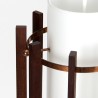 Set Deense Mid-Century hanglampen in glas en teak