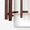 Set of Danish Mid-Century pendant lamps in glass and teak
