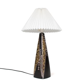 Large Burgundy Mid-Century table lamp designed by Sørensen &
