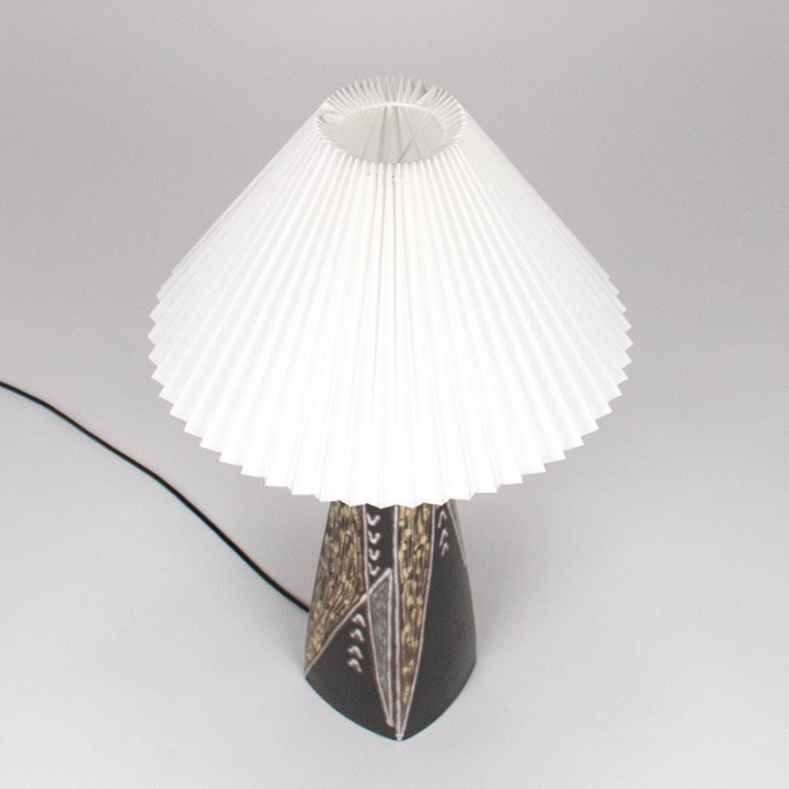 Large Burgundy Mid-Century table lamp designed by Sørensen &
