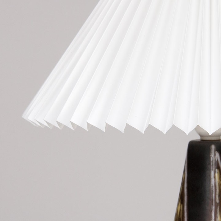 Large Burgundy Mid-Century table lamp designed by Sørensen &