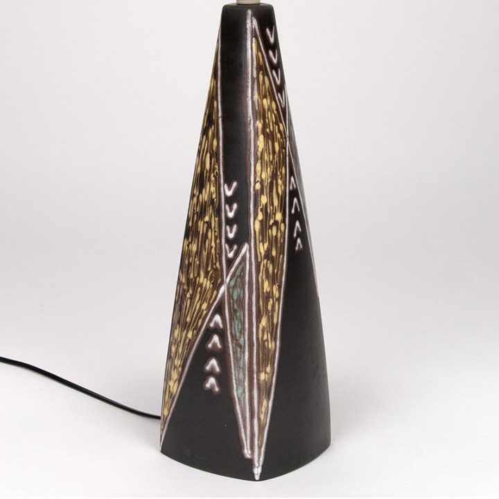 Large Burgundy Mid-Century table lamp designed by Sørensen &