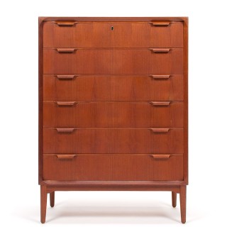 Groot model Mid-Century Moderne Deense vintage ladekast