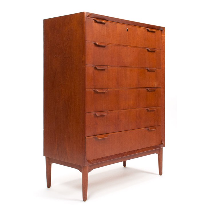 Groot model Mid-Century Moderne Deense vintage ladekast