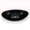 Black vintage ceramic flower vase oval