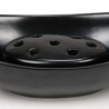 Black vintage ceramic flower vase oval
