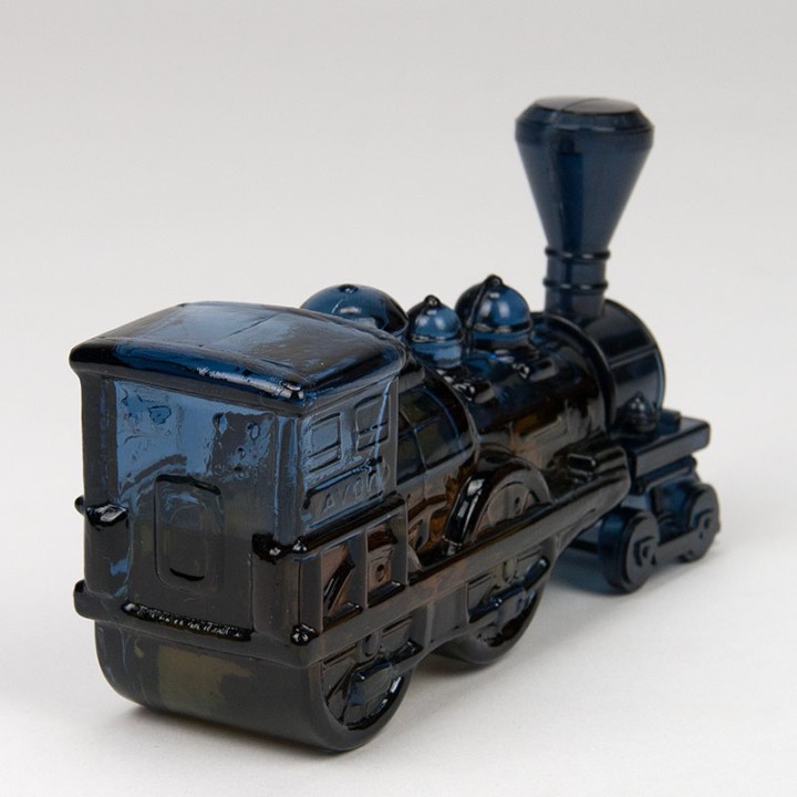 Blue glass vintage Avon steam train/locomotive