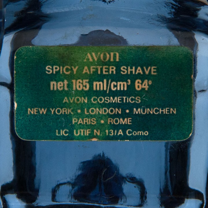 Blue glass vintage Avon steam train/locomotive