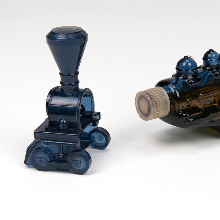 Blue glass vintage Avon steam train/locomotive