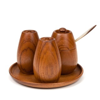 Wiggers Denmark vintage peper en zout stel in teak