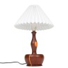 Mid-century Danish teak table lamp with pleated shade
