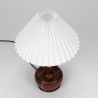 Mid-century Danish teak table lamp with pleated shade
