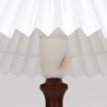 Mid-Century Deense teakhouten tafellamp met plissé kap