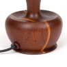 Mid-Century Deense teakhouten tafellamp met plissé kap