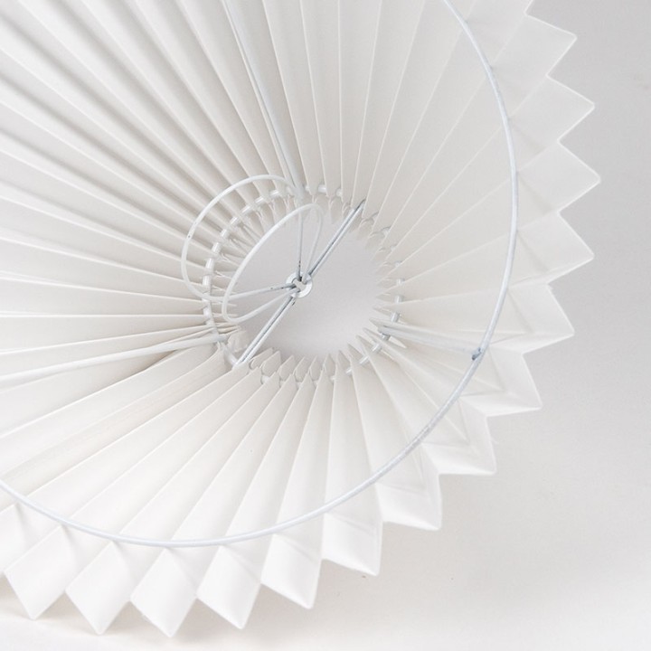 Mid-century Danish teak table lamp with pleated shade