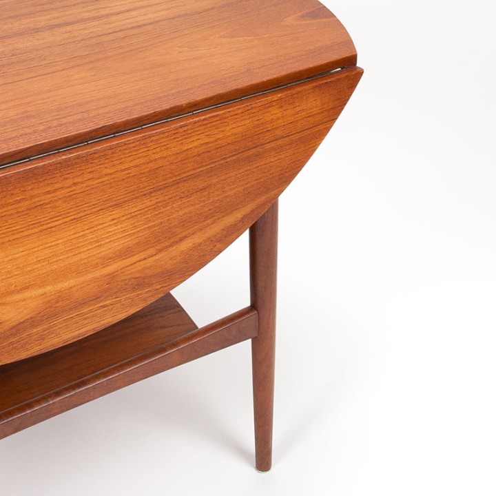 Teakhouten Mid-Century Deense salon/ bijzet klapoor-tafel