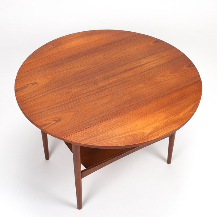 Teakhouten Mid-Century Deense salon/ bijzet klapoor-tafel