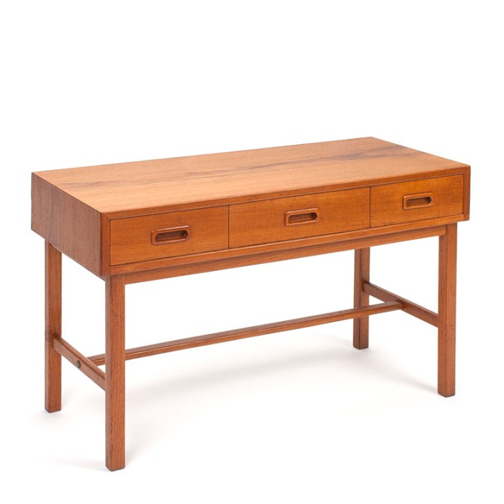 Mid-century vintage cabinet with 3 drawers in teak and oak