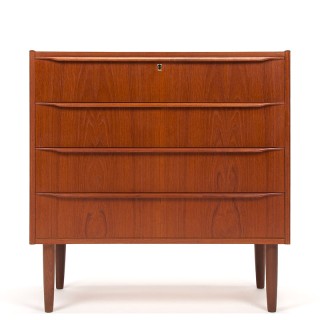 Mid-Century Danish vintage chest of drawers in teak with mirror