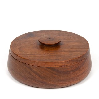 Teakhouten opbergschaaltje met deksel Mid-Century Deens