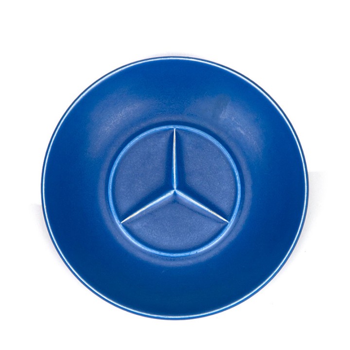 Blauw Mercedes schaaltje vintage keramiek
