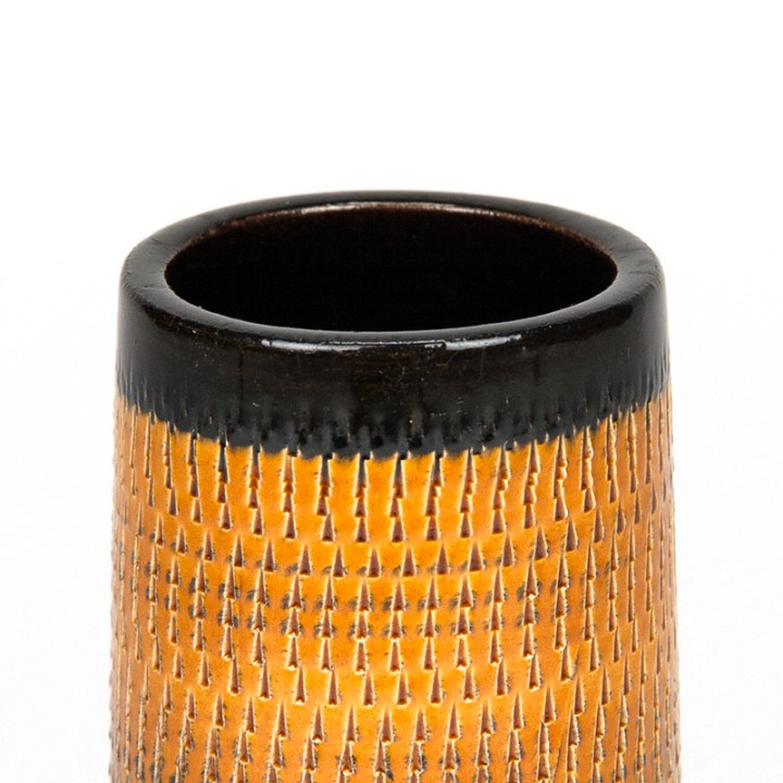 Bay keramiek Mid-Century vaas in geel/ bruine tint