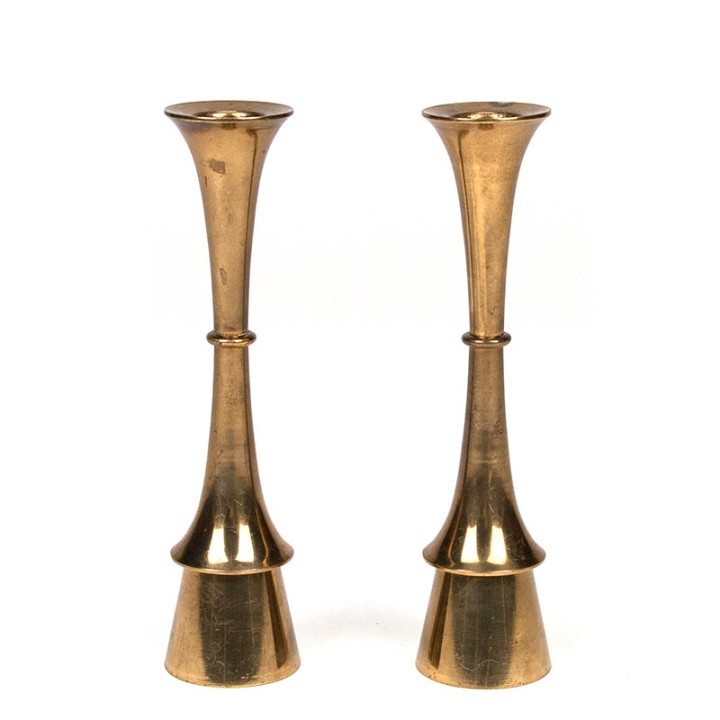 Hyslop candlesticks in brass vintage Danish design
