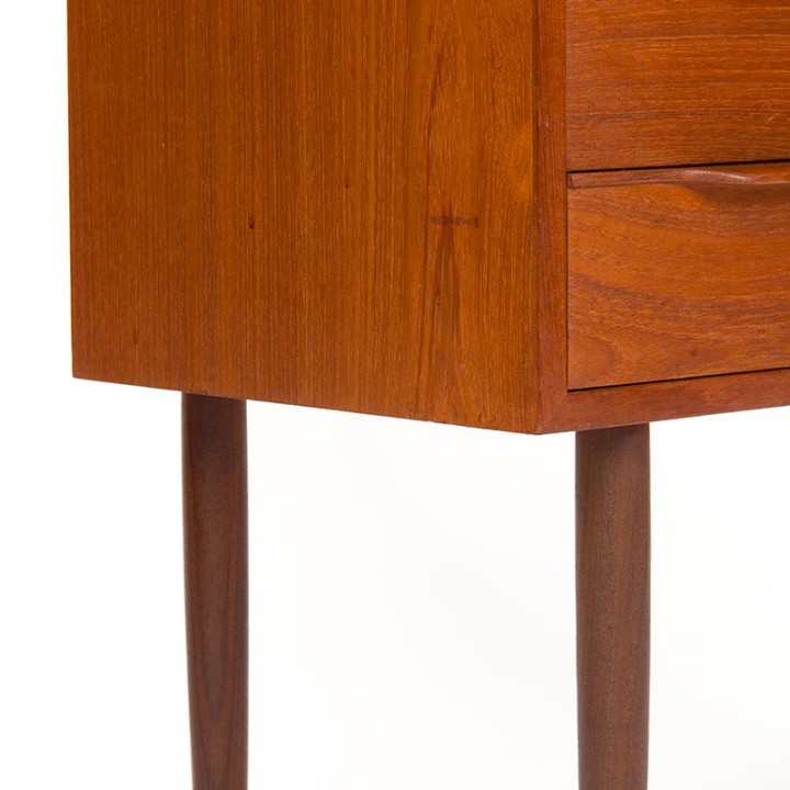 Danish vintage chest of drawers with organic details in teak