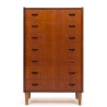 Teak chest of drawers with 7 drawers, vintage Danish model