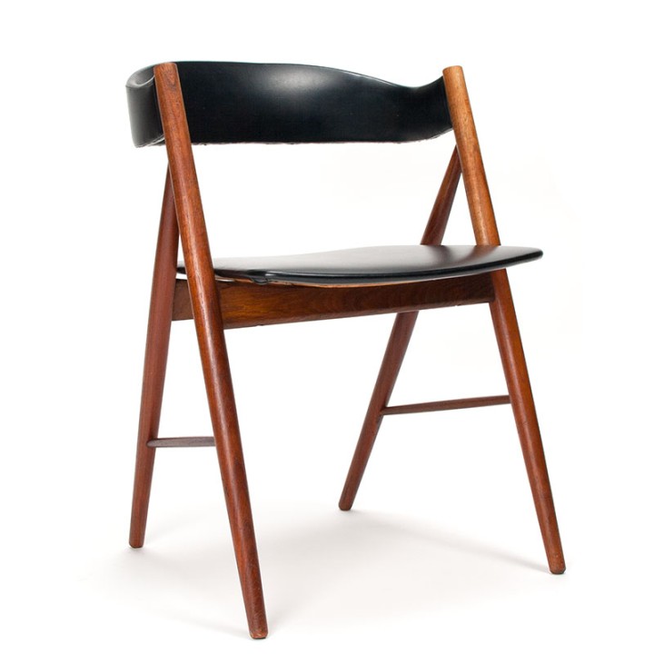 Deense vintage stoel met ronde rugleuning