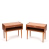 Set van 2 Mid-Century vintage nachtkastjes in teak