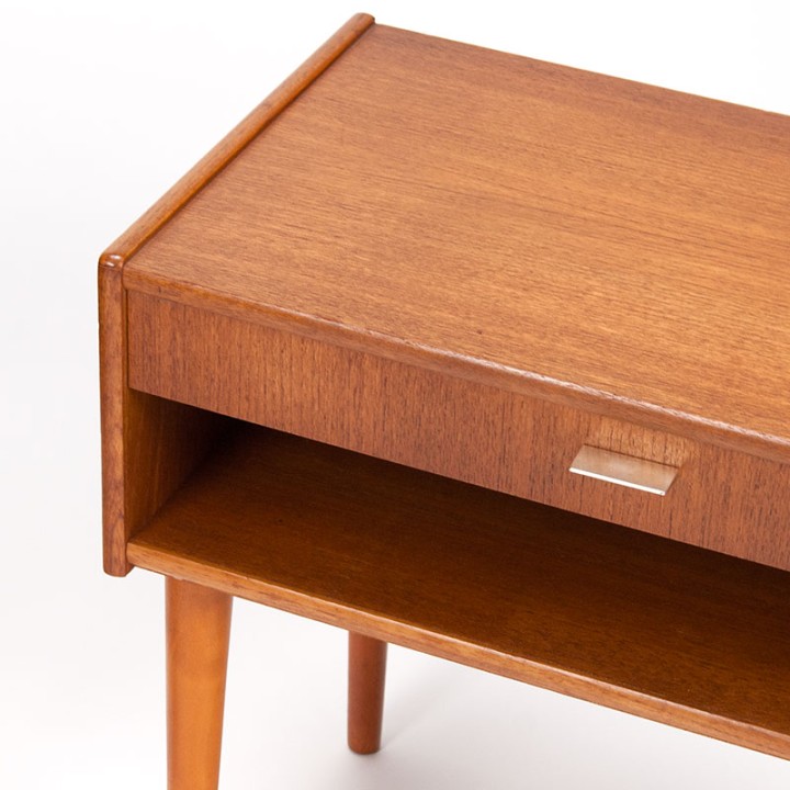 Set van 2 Mid-Century vintage nachtkastjes in teak