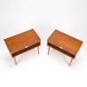 Set van 2 Mid-Century vintage nachtkastjes in teak