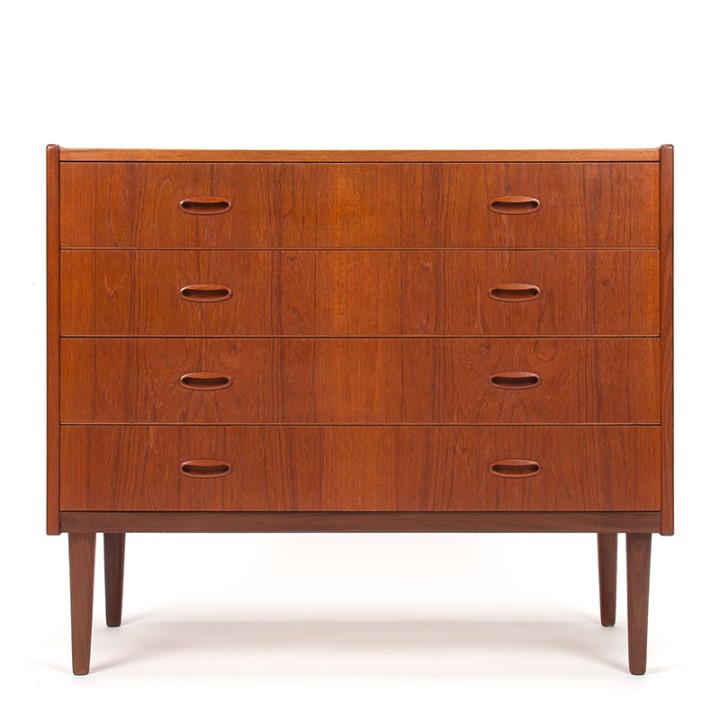 Commode/ ladekast Mid-Century Deens model in teak met 4 lades