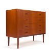 Commode/ ladekast Mid-Century Deens model in teak met 4 lades