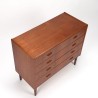 Commode/ ladekast Mid-Century Deens model in teak met 4 lades