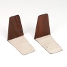 Palissander houten Deense vintage boekensteunen set van 2