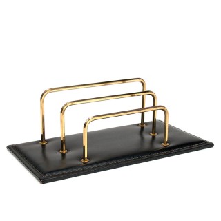 Vintage letter holder with brass brackets