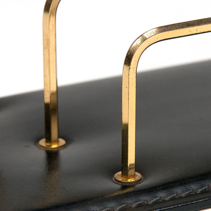 Vintage letter holder with brass brackets