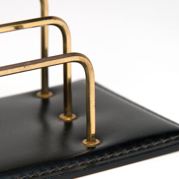 Vintage letter holder with brass brackets