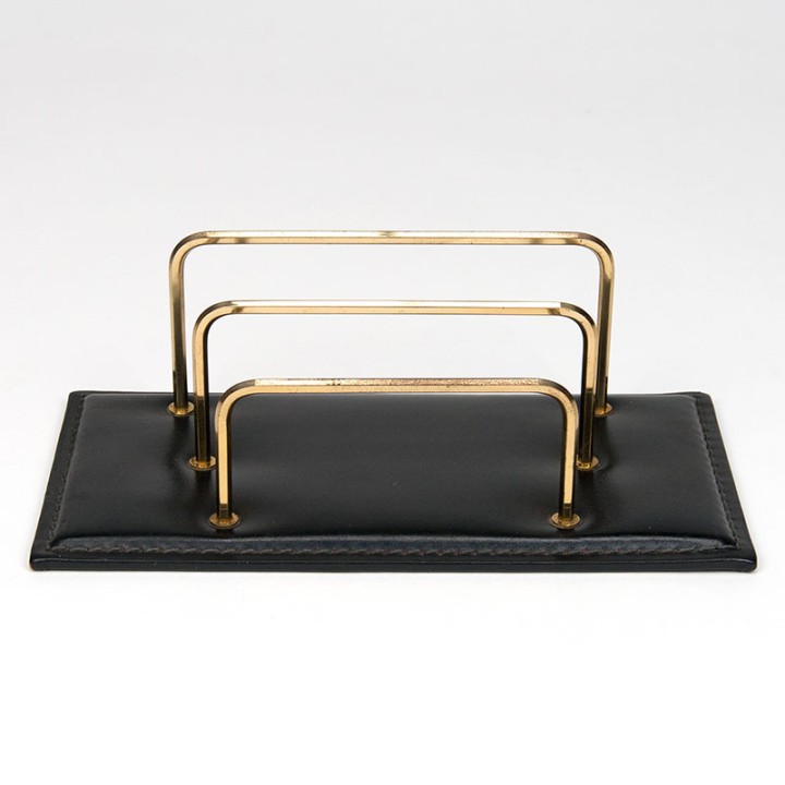 Vintage letter holder with brass brackets