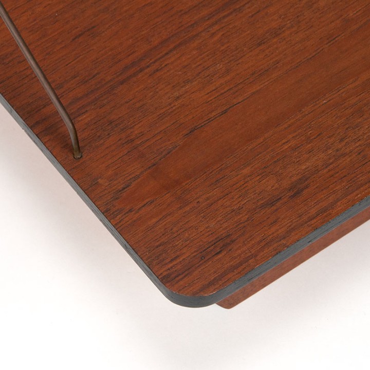 Danish vintage teak wall shelf with drawer