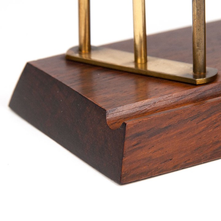 Palissander/ messing Deense vintage brievenstandaard