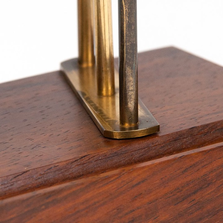 Rosewood/brass Danish vintage letter holder