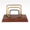 Rosewood/brass Danish vintage letter holder